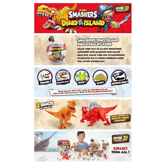 Φιγούρες Zuru Smashers S5 Dino Island Μεγάλο Αυγό με Δεινόσαυρο image 8