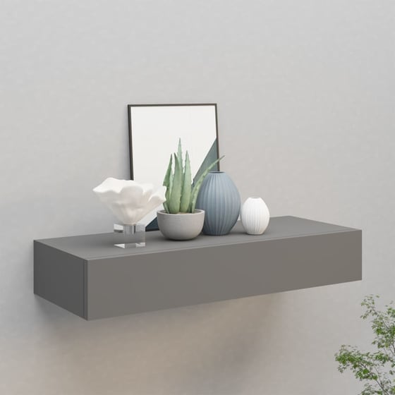 Ράφι Τοίχου VidaXL από MDF 60x23.5x10 cm - Γκρι image 1