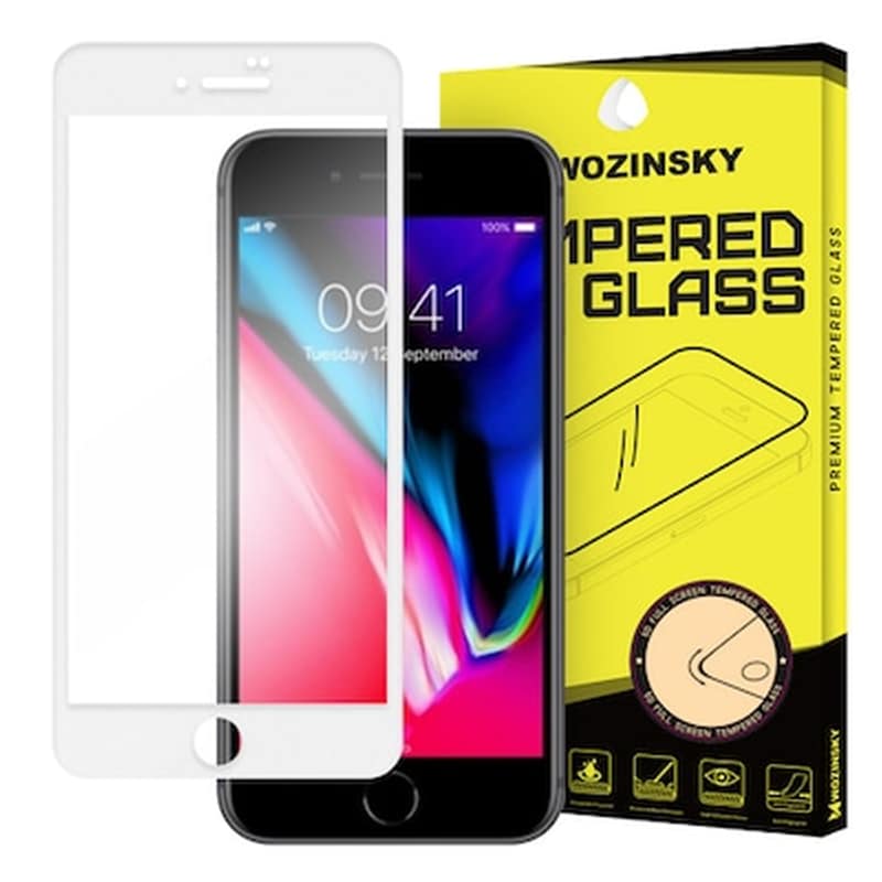 WOZINSKY Προστατευτικό οθόνης Apple iPhone 8/iPhone 7/iPhone SE - Wozinsky Full Glue 9h Tempered Glass White