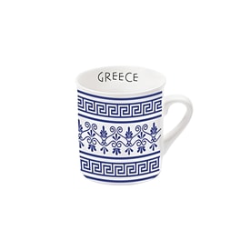 Κούπα Espresso Ancient Greece Greek Pattern Κεραμική 90 ml - Λευκό/Μπλε