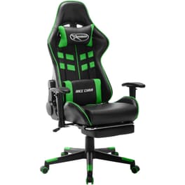 Καρέκλα Gaming VidaXL από Τεχνητό Δέρμα - Μαύρη/Πράσινη