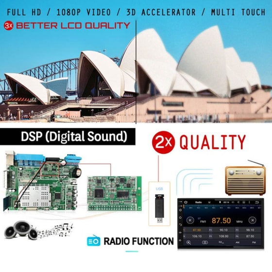 Ηχοσύστημα με Οθόνη Αφής 10'' Android GPS Wi-Fi Bluetooth 2GB/16GB 2-DIN CBT-10IN - Μαύρο image 1