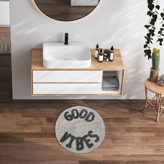Πατάκι Μπάνιου Das Home Bathmats 0682 Στρογγυλό από Βαμβάκι Φ60 cm - Γκρι image 1