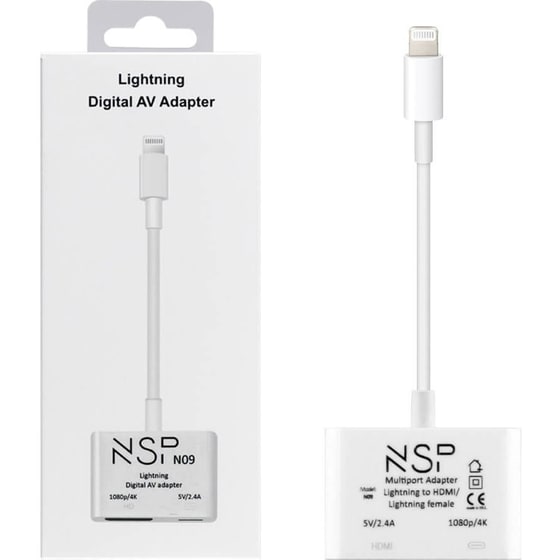 Αντάπτορας NSP N09 Lightning male σε HDMI female Λευκό image 0