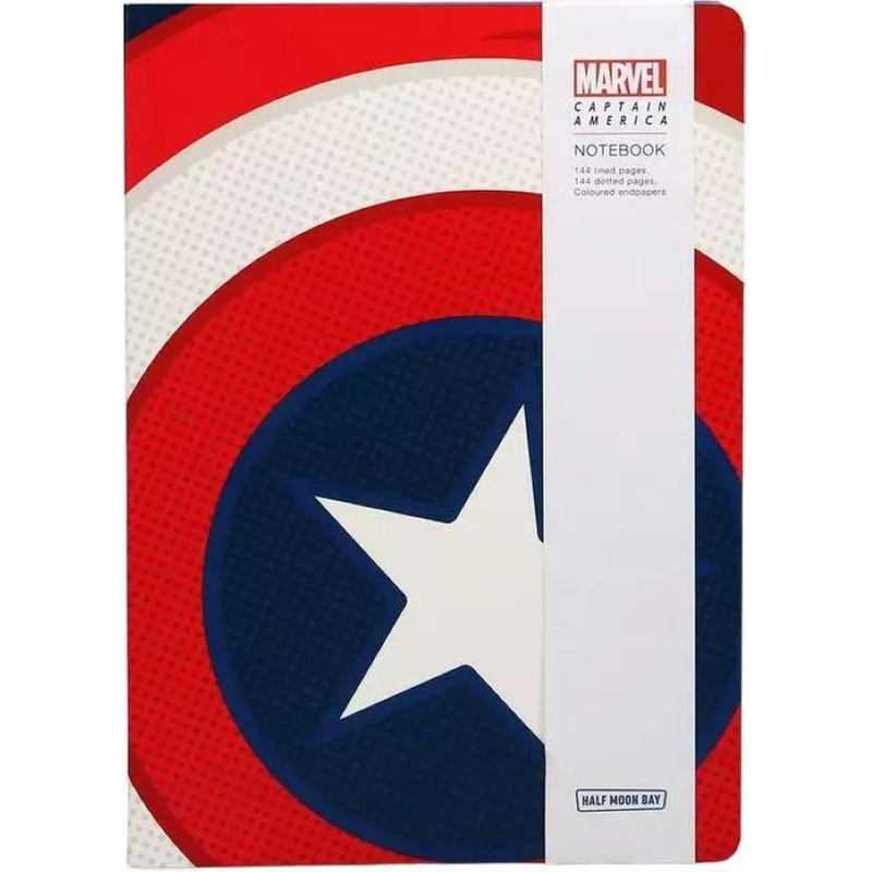 HALF MOON BAY Σημειωματάριο Half Moon Bay A5 Ριγέ Shield Captain America - Marvel