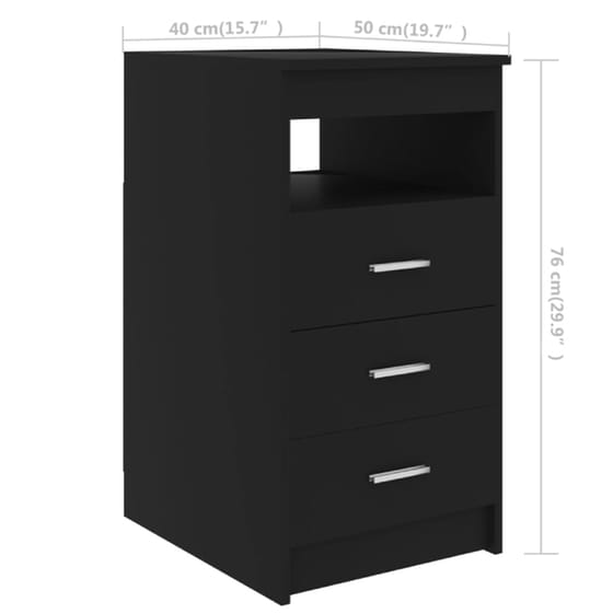 Γραφείο με Συρτάρια VidaXL από Μοριοσανίδα 140x50cm - Μαύρο image 8