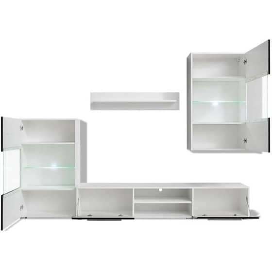 Έπιπλα Τηλεόρασης VidaXL Μοριοσανίδα 5 Τμχ 240x33x105.5cm - Μαύρο image 4