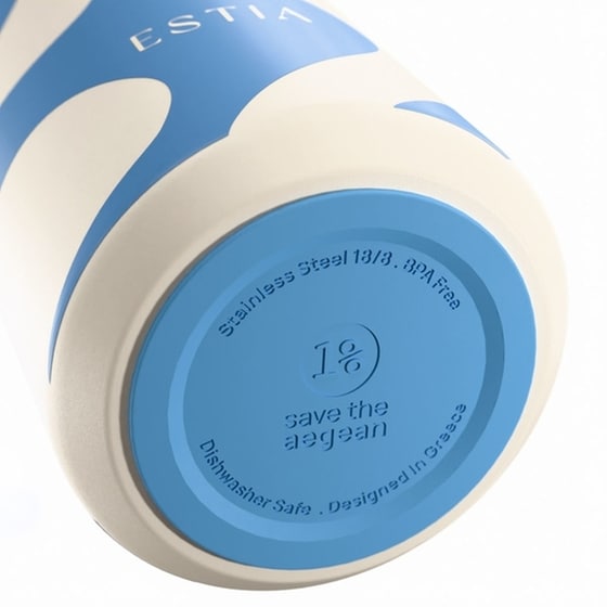 Μπουκάλι Θερμός Estia Lens Save The Aegean Ocean Waves με Καλαμάκι 360 ml image 2