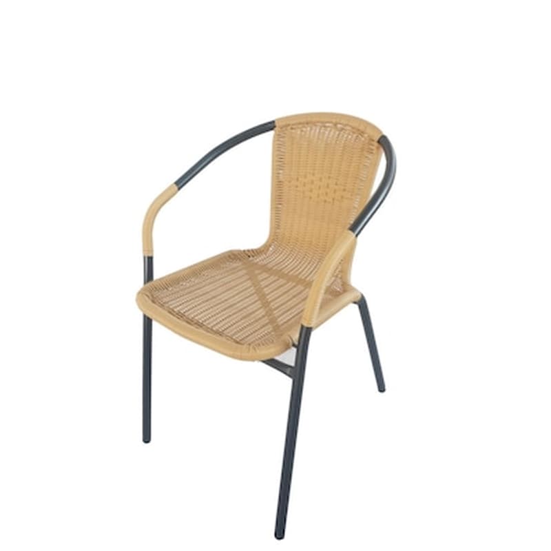 Πολυθρόνα Woodwell Rattan Mercury 54x61x73cm - Μπεζ/Μαύρο