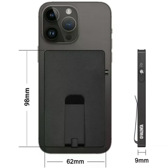 Θήκη Καρτών Valenta Αλουμινίου με Κλιπ Money Black image 4