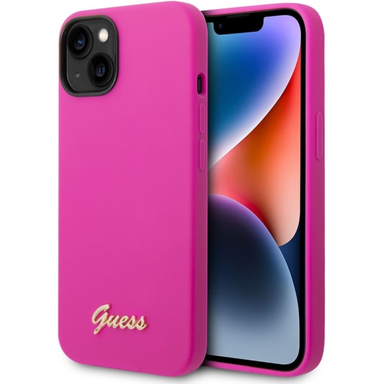 Θήκη Apple iPhone 14 - Guess Vintage Script Gold Logo Collection - Φουξία image 4