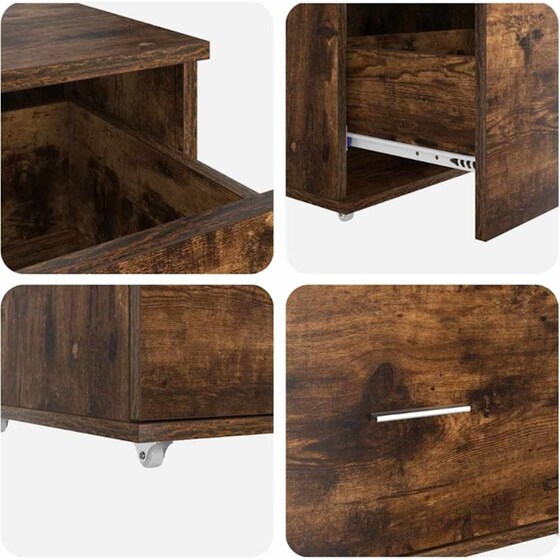 Γραφείο VidaXL από Επεξεργασμένο Ξύλο 131,5x50x106,5 cm - Καπνιστή Δρυς image 6