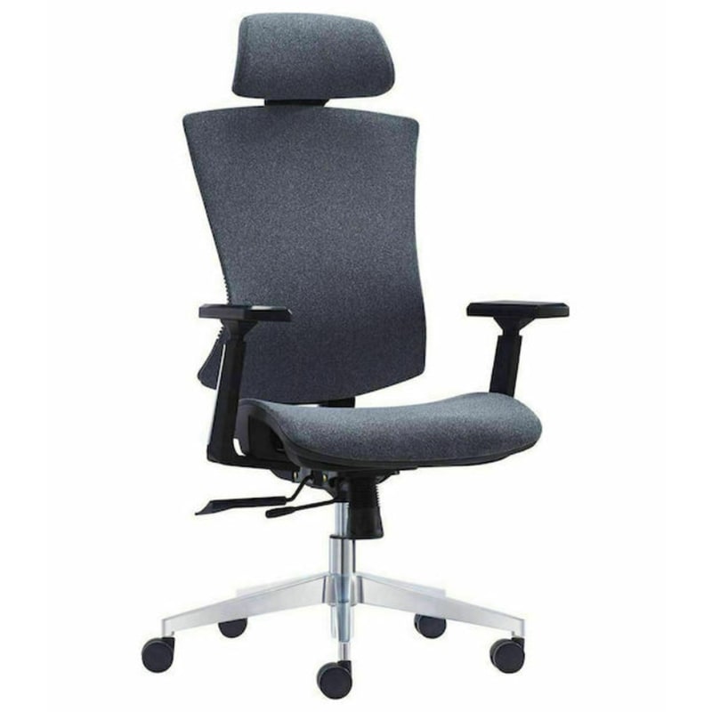 WOODWELL Καρέκλα Διευθυντική Woodwell BF8200 από Ύφασμα - Γκρι