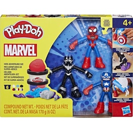 Hasbro Play-Doh Marvel Hero Adventure Set Spiderman/ Black Panther/ Captain America 6 Τμχ