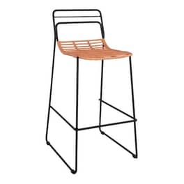 Σκαμπο Μεταλλικο Allegra Hm5642 Με Wicker Σε Μπεζ Αποχρωση