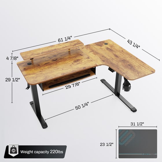 Γραφείο Eureka Ergonomic Erk L60r Rb V1 Us 155x110x88 135εκ image 8