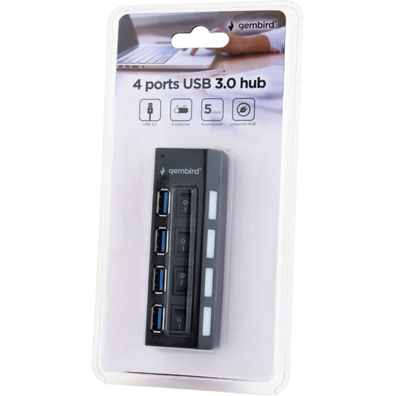 Gembird UHB-U3P4-22 USB Hub 4-Port USB 3.0 συμβατό με USB-A image 3