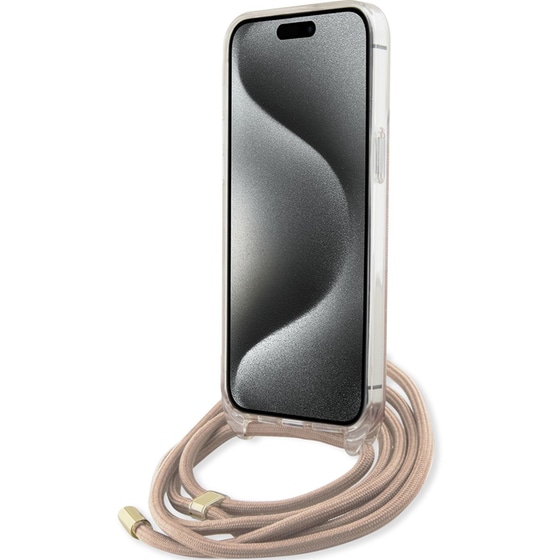 Guess “4g Logo Collection” Crossbody Hard Case Θήκη Προστασίας Από Σιλικόνη Με Λουράκι – Iphone 15 Pro Max (ροζ – Guhcp15xhc4sep) image 4