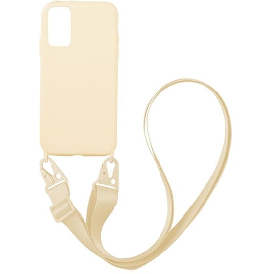 Θήκη Samsung Galaxy A03s - Sonique Carryhang Liquid Silicone Strap - Μπεζ image 0