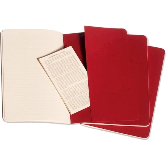 Σημειωματάριο Moleskine Ruled Cahier Large Κόκκινο (3 τμχ) image 3