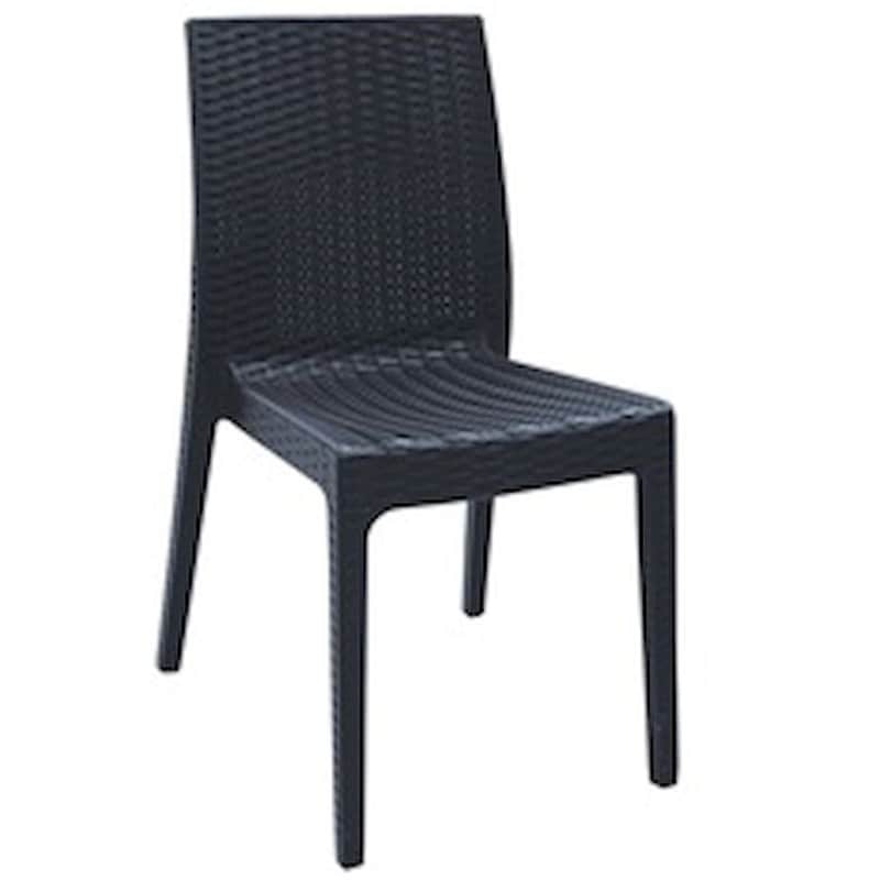 WOODWELL Καρέκλα Πλαστική Woodwell Rattan Look C9575 46x55x85cm - Ανθρακί