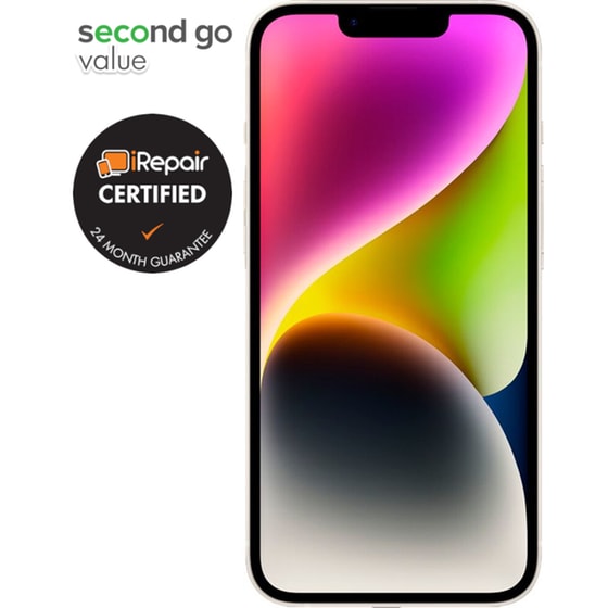Μεταχειρισμένο Apple iPhone 14 128GB Starlight second go value Certified by iRepair image 1