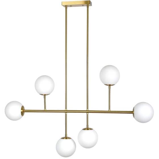 Φωτιστικό Οροφής Πολύφωτο Homelighting Prato 77-4491 Γυάλινο/Μεταλλικό - Λευκό/Χρυσό image 0