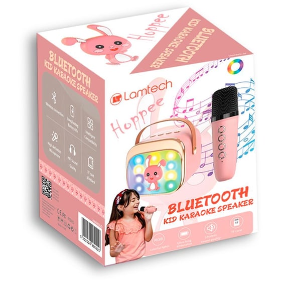 Party Speaker Lamtech BT5,4 Kids με Karaoke Rgb - Ροζ image 4