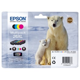 Epson 26XL Κυανό / Ματζέντα / Κίτρινο / Μαύρο Πακέτο 4 Μελανιών Εκτυπωτή C13T26364010