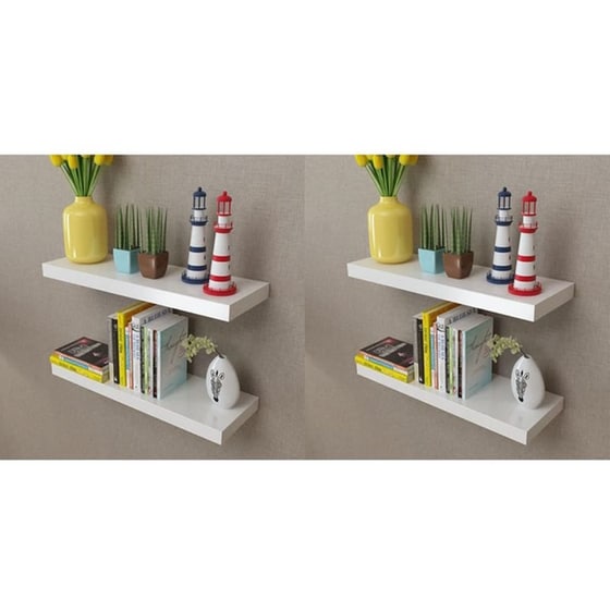Ράφια Τοίχου VidaXL από MDF 60x20x3.8 cm 4 Τμχ - Λευκό image 2