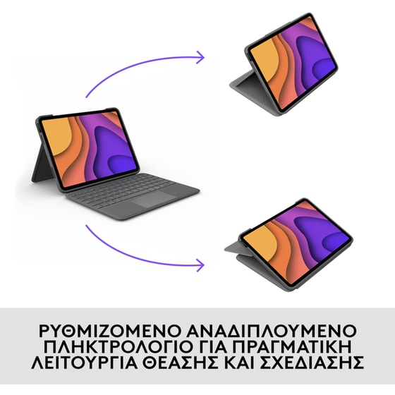 Logitech Folio Touch Πληκτρολόγιο για Apple iPad Air 10.9" (4th/5th Gen) και iPad Air 11" M2 (6th Gen) - Oxford Grey image 4