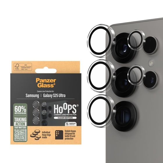 Προστατευτικό καμερών Samsung Galaxy S25 Ulta - PanzerGlass Hoops Lens Protector Transparent image 0