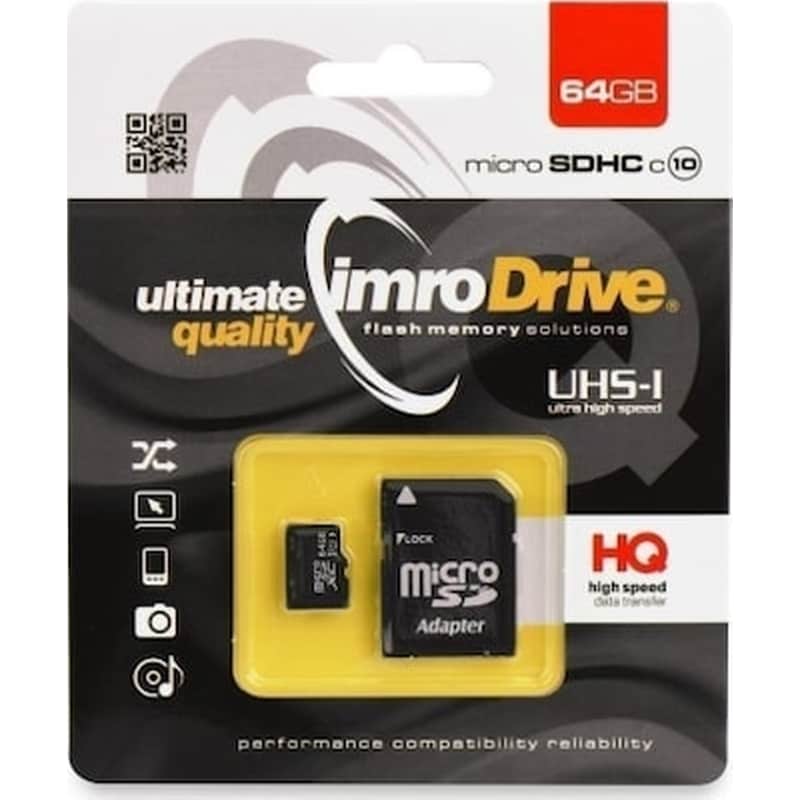 IMRO IMRO microSDXC 64GB Class 10 U3 UHS-I με αντάπτορα