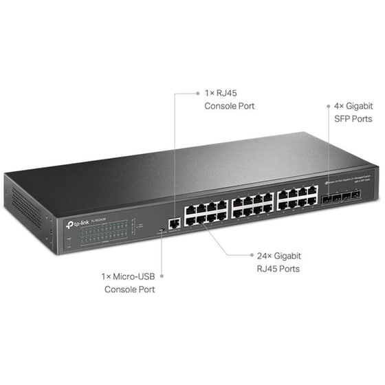 TP-Link TL-SG3428 Network Switch Managed JetStream L2+ Gigabit Ethernet (1000 Mbps) 24-Port 1U image 2