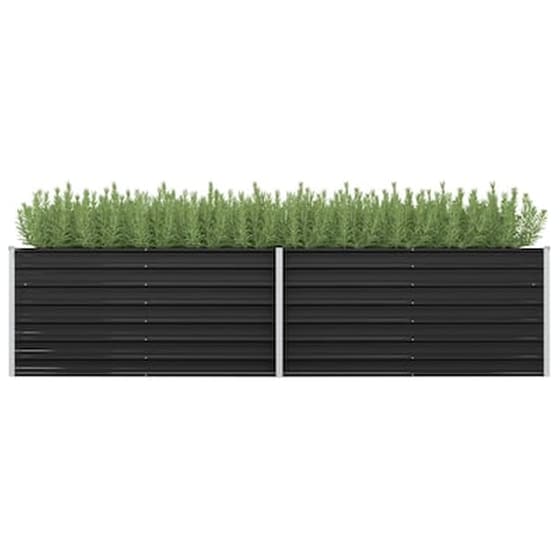 Vidaxl Ζαρντινιέρα Υπερυψωμένη Ανθρακί 320x80x77 Εκ. Γαλβαν. Χάλυβας image 0