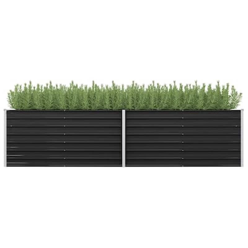 VIDAXL Vidaxl Ζαρντινιέρα Υπερυψωμένη Ανθρακί 320x80x77 Εκ. Γαλβαν. Χάλυβας
