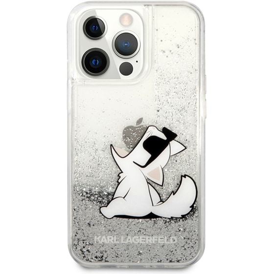 Θήκη Karl Lagerfeld iPhone 13 Pro Max - Karl Lagerfeld Choupette Fun Hard Case - Clear/Glitter Silver image 0