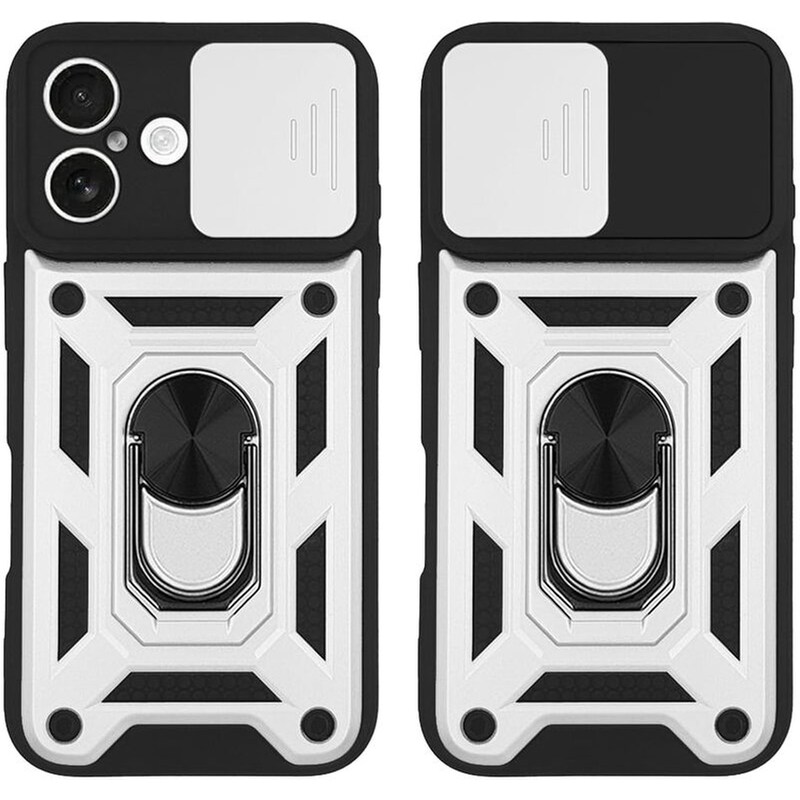 Θήκη Apple iPhone 16 Plus - Sonique Ring Armor CamPro - Ασημί