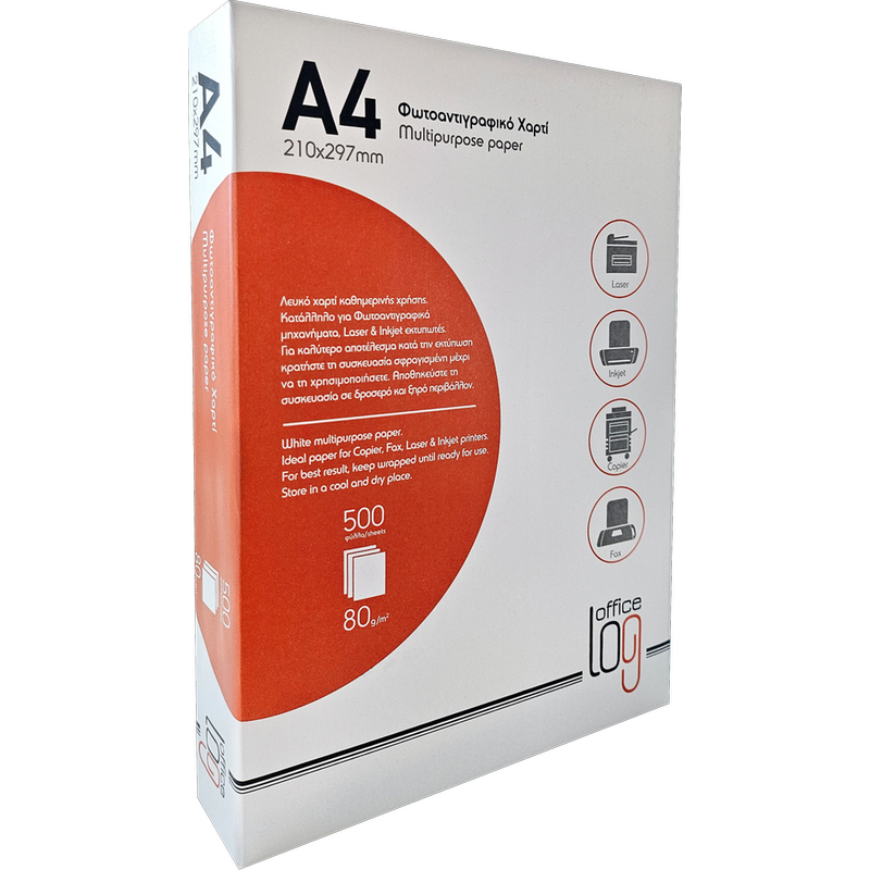 OFFICE LOG Office Log Χαρτί Εκτύπωσης A4 80gr 500 φύλλα