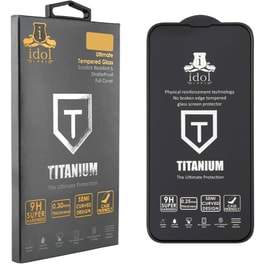 Προστατευτικό οθόνης Apple iPhone 15 - Idol 1991 Tempered Glass 9H 0.25mm Titanium Semi Curved Full Glue Black