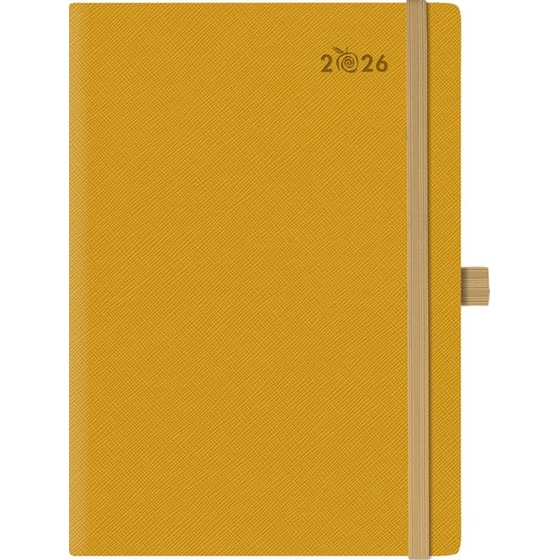 Ημερολόγιο Ημερήσιο 2026 Θεοφύλακτος 12M Saffiano Plus Golden Πορτοκαλί image 0
