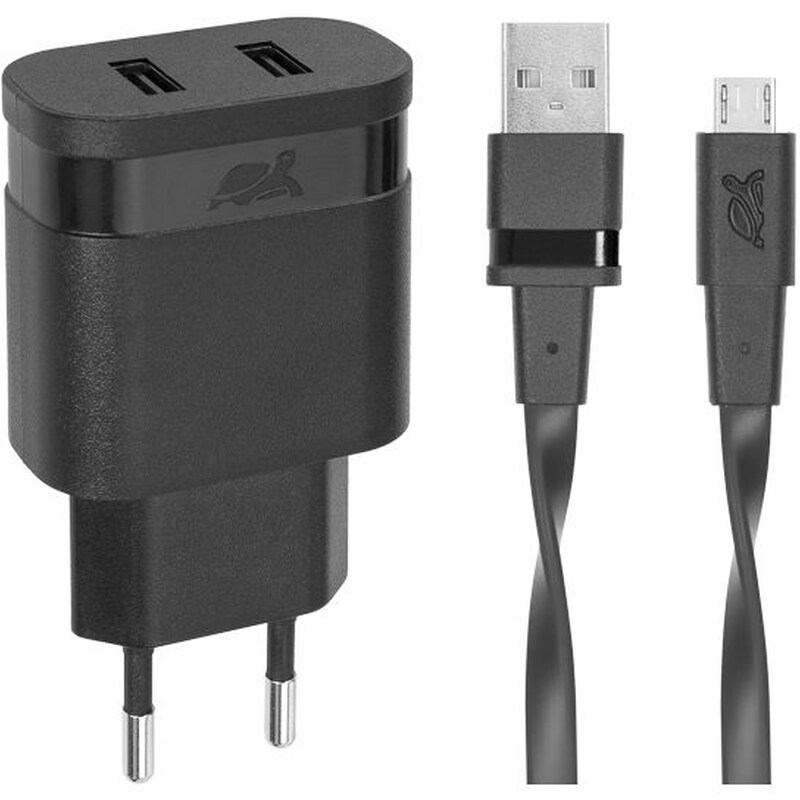 Φορτιστής Πρίζας Rivacase RIPOVA4123-BD1 USB, Micro USB - Μαύρο