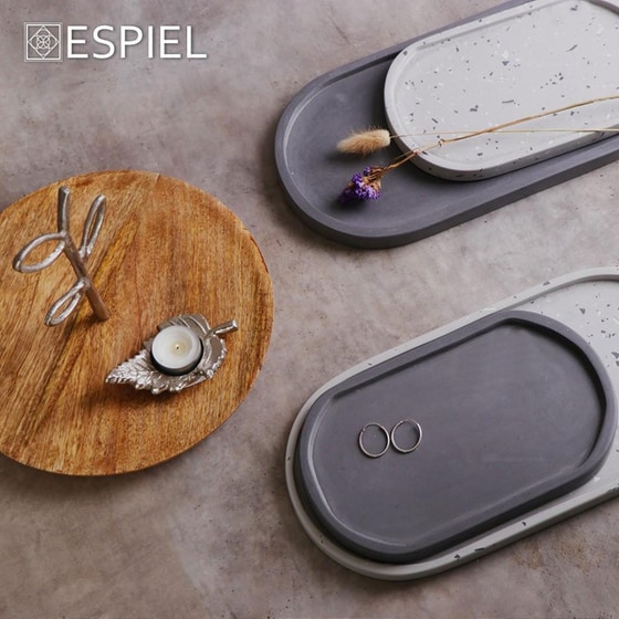 Κηροπήγιο Espiel Fri141k6 Ξύλινο 12x6x2.5cm - Ασημί image 1