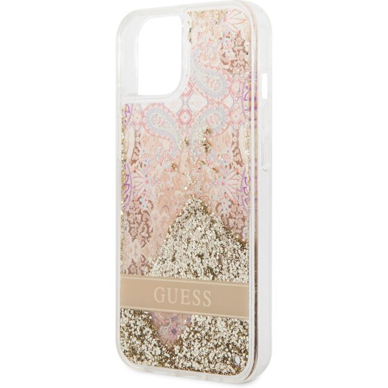 Θήκη Apple iPhone 14 Plus - Guess Liquid Glitter Paisley Gold Collection - Gold image 5