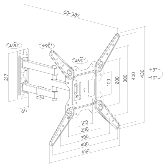 Βάση Τηλεόρασης Επιτοίχια DΜ Pro DΜ-2355FD για 23" - 55" έως 30 kg image 2