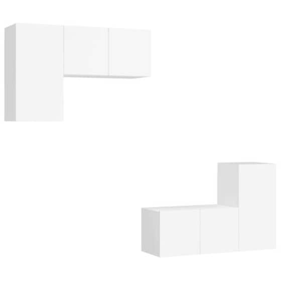 Έπιπλα Τηλεόρασης VidaXLΜοριοσανίδα 4 Τμχ 60x30x30 cm - Λευκό image 2