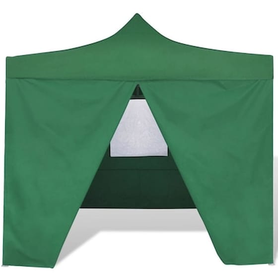 Τέντα Vidaxl Πτυσσόμενη με 4 Πλευρικά Τοιχώματα Πράσινη 3x3m image 2