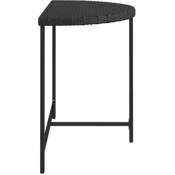 Τραπέζι Εξωτερικού Χώρου Βοηθητικό VidaXL από Ρατάν/Ατσάλι 100x50x75  cm  - Μαύρο image 3
