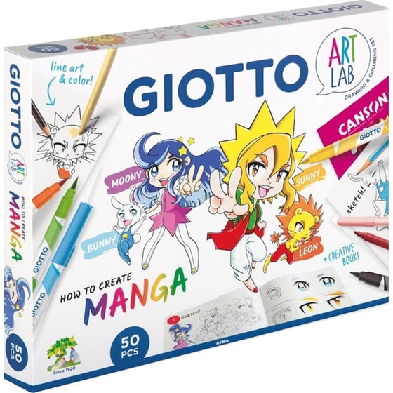 Σετ Δημιουργίας Giotto Art Lab How to Create Manga 50 Τεμάχια image 3