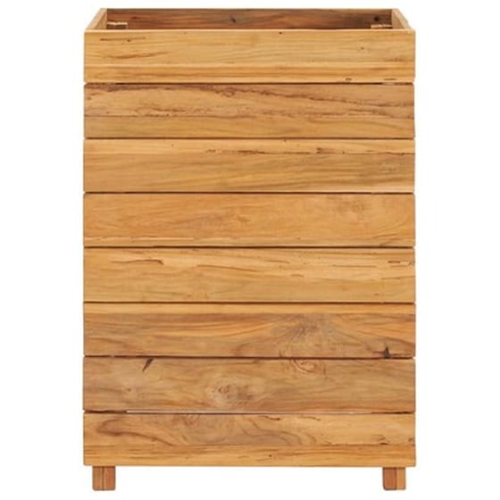 Vidaxl Ζαρντινιέρα 50x40x72 Εκ. Από Ανακυκλωμένο Ξύλο Teak Και Ατσάλι image 3